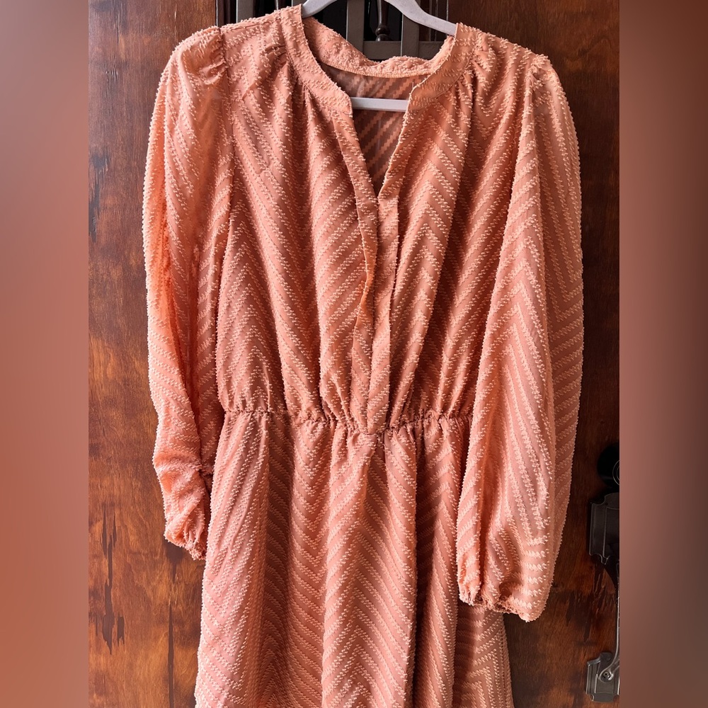 Peach long sleeve dress